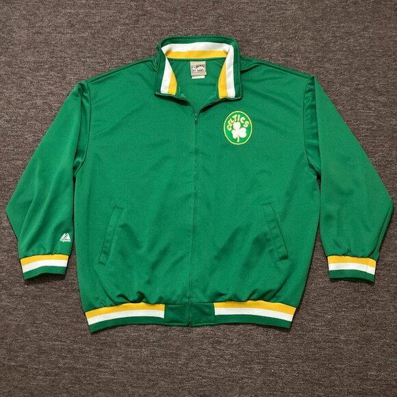 Hardwood Classics BOSTON CELTICS Men's 3XL Green Full Zip Warm-Up Jacket - Picture 1 of 11